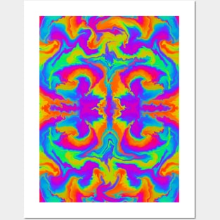 Tie-dye, digital fluid pour Posters and Art